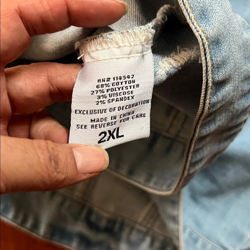DYN Frayed Denim vest plus size 2X - Picture 8 of 9